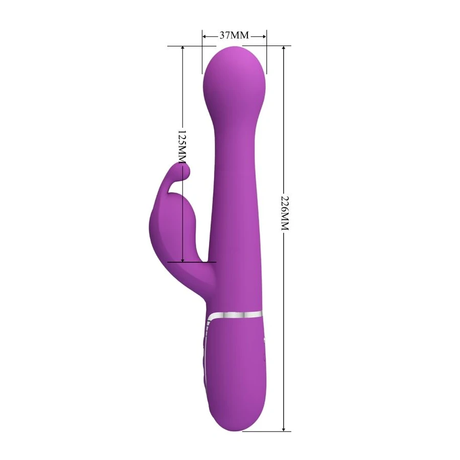 PRETTY LOVE - DEJON 3 IN 1 MULTIFUNCTION RABBIT VIBRATOR  PURPLE